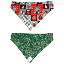 Charger l'image dans la galerie, Foulard 2 en 1 de Noël pour grand chien - NG002
