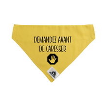 Charger l'image dans la galerie, Foulard pour chien moyen - DEMANDEZ AVANT DE CARESSER - Chien anxieux réactif