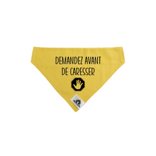 Charger l'image dans la galerie, Foulard pour petit chien - DEMANDEZ AVANT DE CARESSER - pour chien anxieux réactif