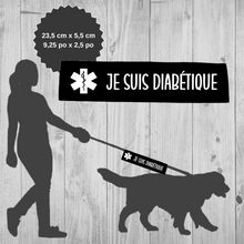 Charger l'image dans la galerie, Kit manchon de laisse et foulard pour chien JE SUIS DIABÉTIQUE