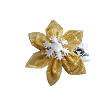 Charger l'image dans la galerie, Fleur pour chien ou chat - Féérie de Noël or - no 122