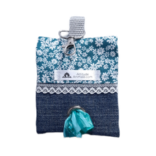Charger l'image dans la galerie, Porte-sac à déchets pour chien – Poop sac – Fleuri turquoise