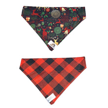 Charger l&#39;image dans la galerie, Foulard 2 en 1 pour chien moyen pour Noël - NM008
