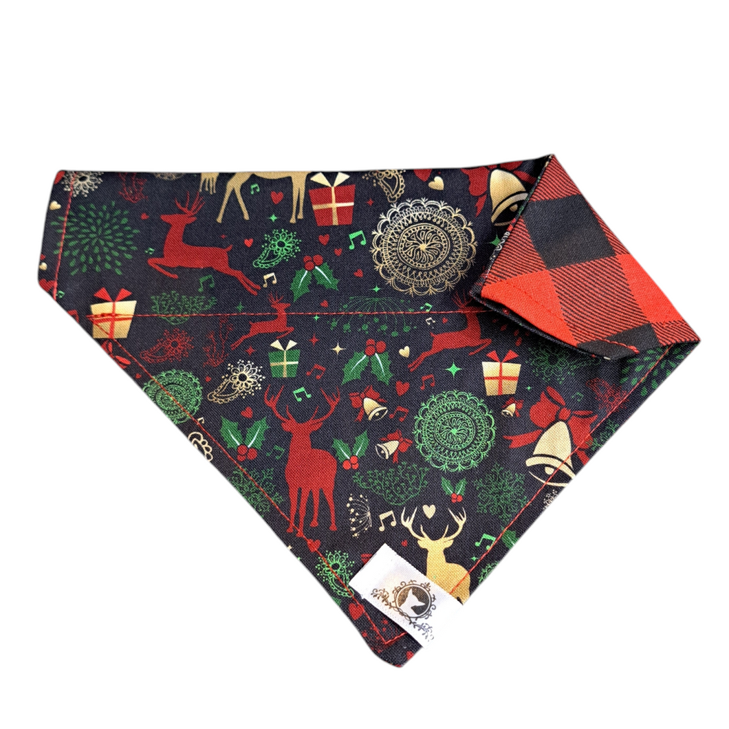 Foulard 2 en 1 pour chien moyen pour Noël - NM008