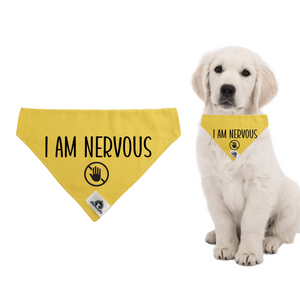 Set of leash sleeve and bandana - I AM NERVOUS