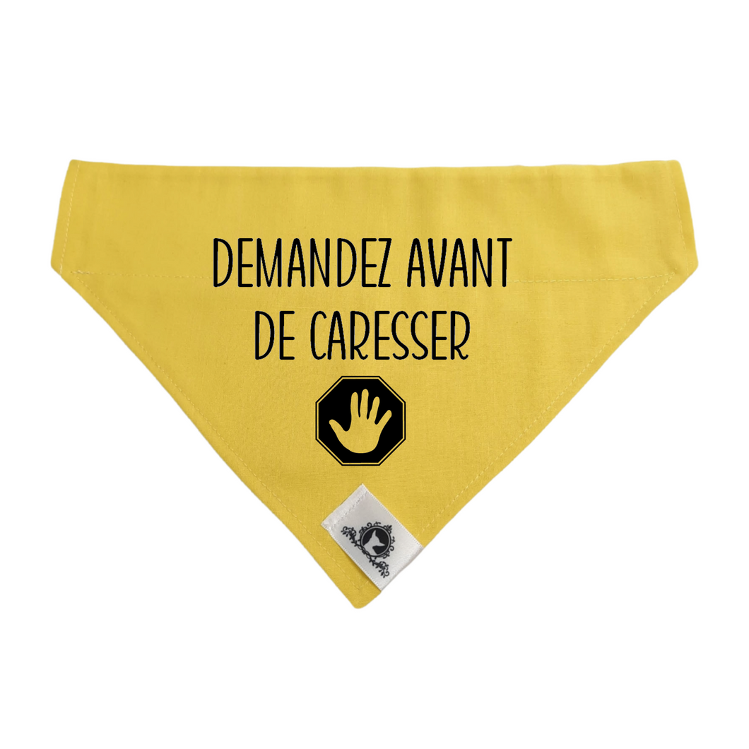 Foulard pour grand chien anxieux réactif - DEMANDEZ AVANT DE CARESSER