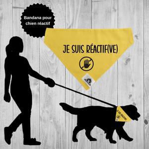 Foulard pour chien - JE SUIS RÉACTIF(VE) - Chien anxieux réactif