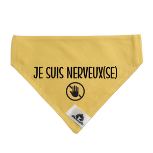 Foulard pour chien anxieux réactif - JE SUIS NERVEUX(SE)