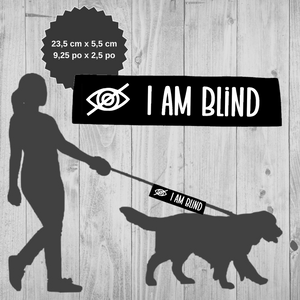 Set of leash sleeve and bandana - I AM BLIND