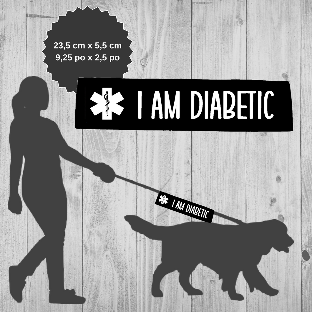 Leash sleeve - I AM DIABETIC