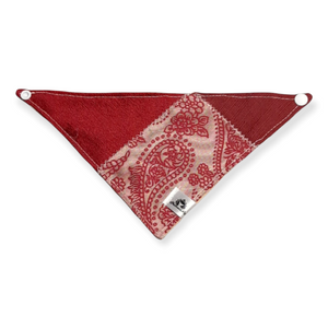 Foulard chic pour chat et petit chien - Patchwork rouge vin