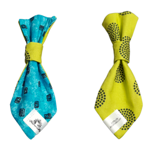 Cravate 2 en 1 - 6 po - Turquoise et vert lime