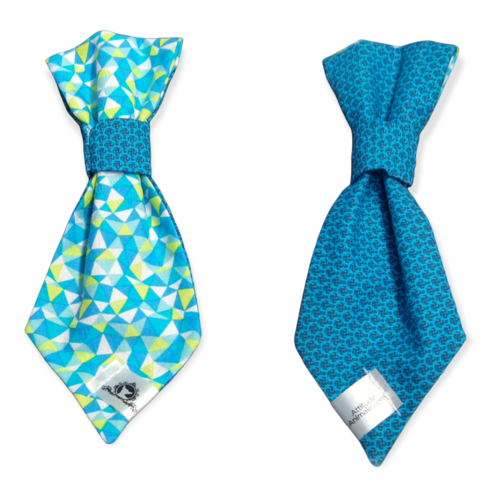 Cravate 2 en 1 - 8 po - Mosaïque turquoise
