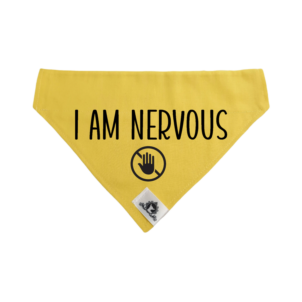 Medium Dog bandana - I AM NERVOUS