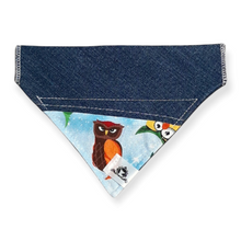 Charger l&#39;image dans la galerie, Foulard de jeans recyclés pour chat ou petit chien – Hibou
