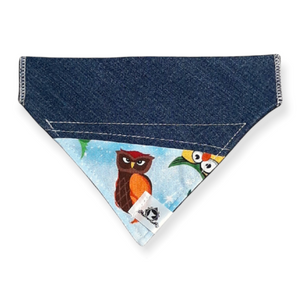 Foulard de jeans recyclés pour chat ou petit chien – Hibou