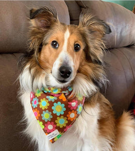 Foulard de jeans recyclés pour grand chien - Tendre bleu