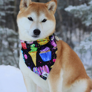 Foulard de jeans recyclés pour grand chien - Couronne de Roi
