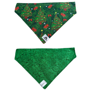 Foulard 2 en 1 pour grand chien - Sapin de Noël - N003