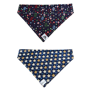 Foulard 2 en 1 pour grand chien - Guirlandes de Noël - N004