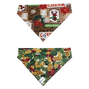 Foulard 2 en 1 pour chien moyen pour Noël - N012