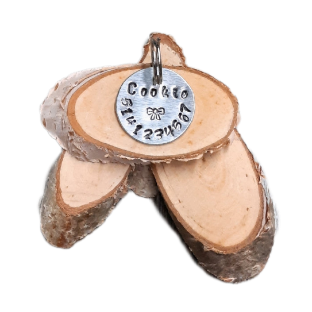 Médaille pour chien et chat à personnaliser - Boucle chic