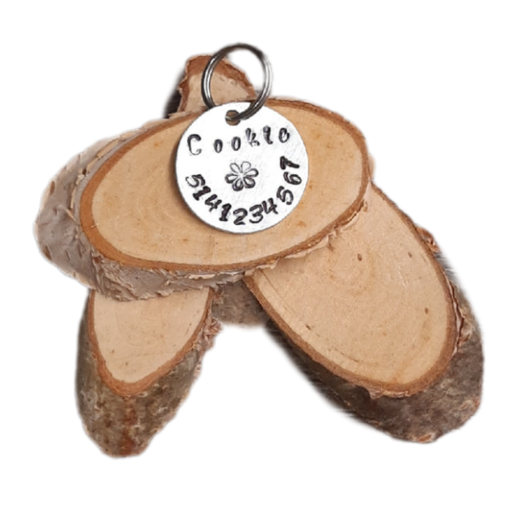 Médaille pour chien et chat à personnaliser - Fleur