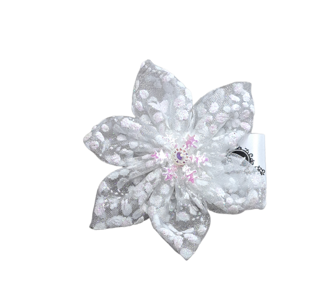 Fleur pour chien ou chat - Féérie de Noël blanc - no 120