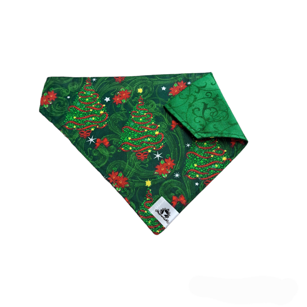Foulard 2 en 1 pour grand chien - Sapin de Noël - N003