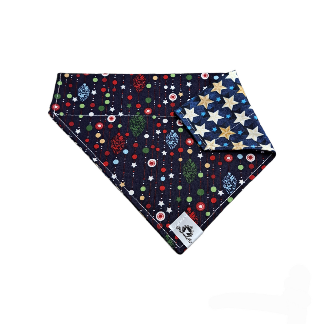 Foulard 2 en 1 pour grand chien - Guirlandes de Noël - N004