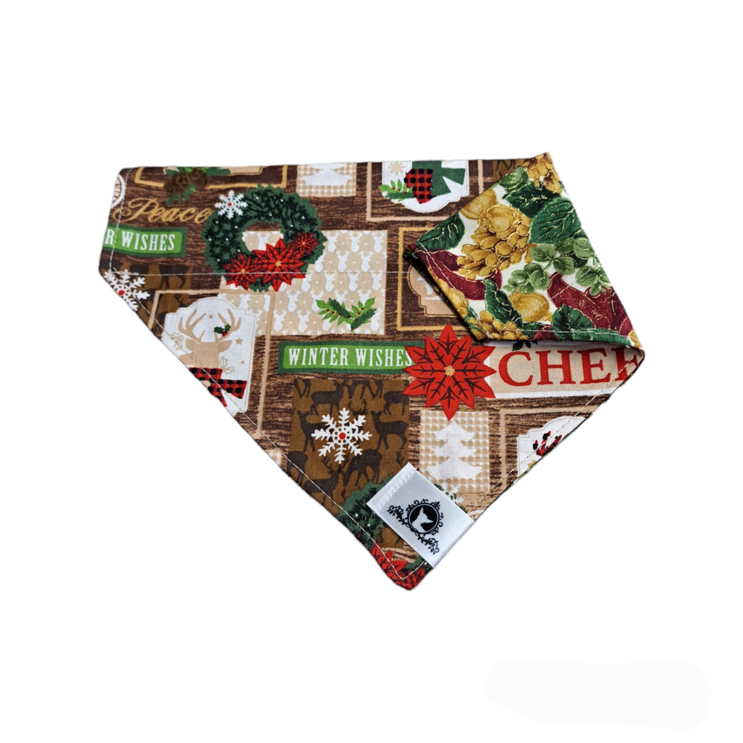 Foulard 2 en 1 pour grand chien pour Noël - N012