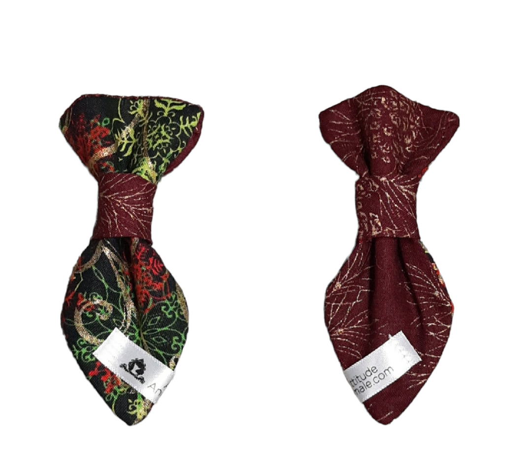 Cravate 2 en 1 - 4 po - Volutes dorées de Noël